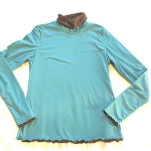 Athleta Double Layer Turtle Neck Medium Long Sleev